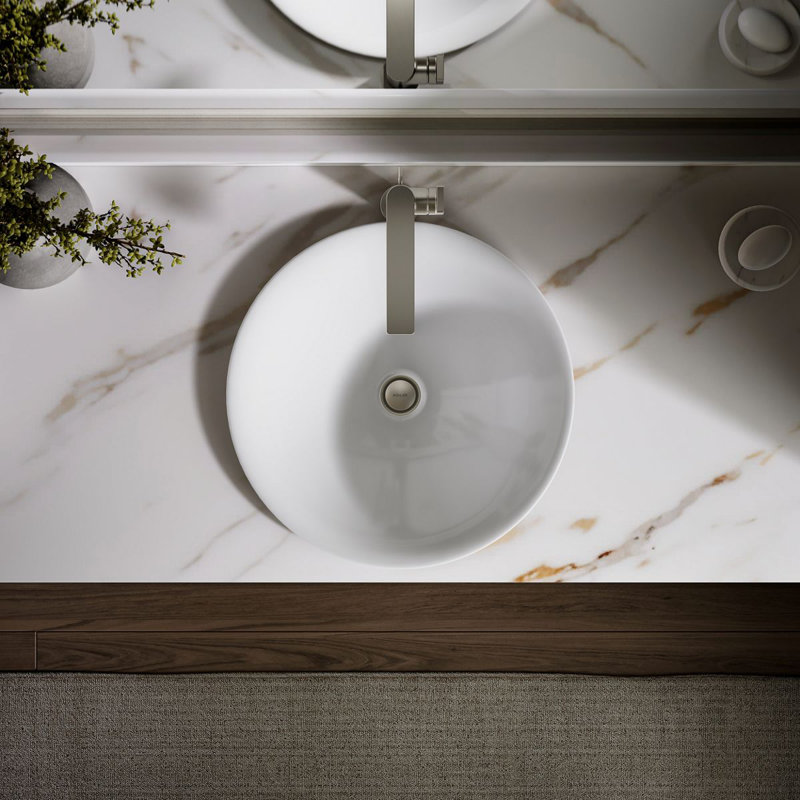 Carillon Circular Vessel Bathroom Sink, White