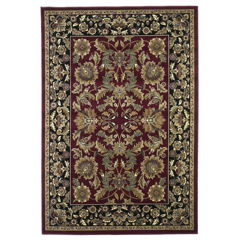 Tapis traditionnel rouge ou noir, Rectangle 3 pi x 5 pi