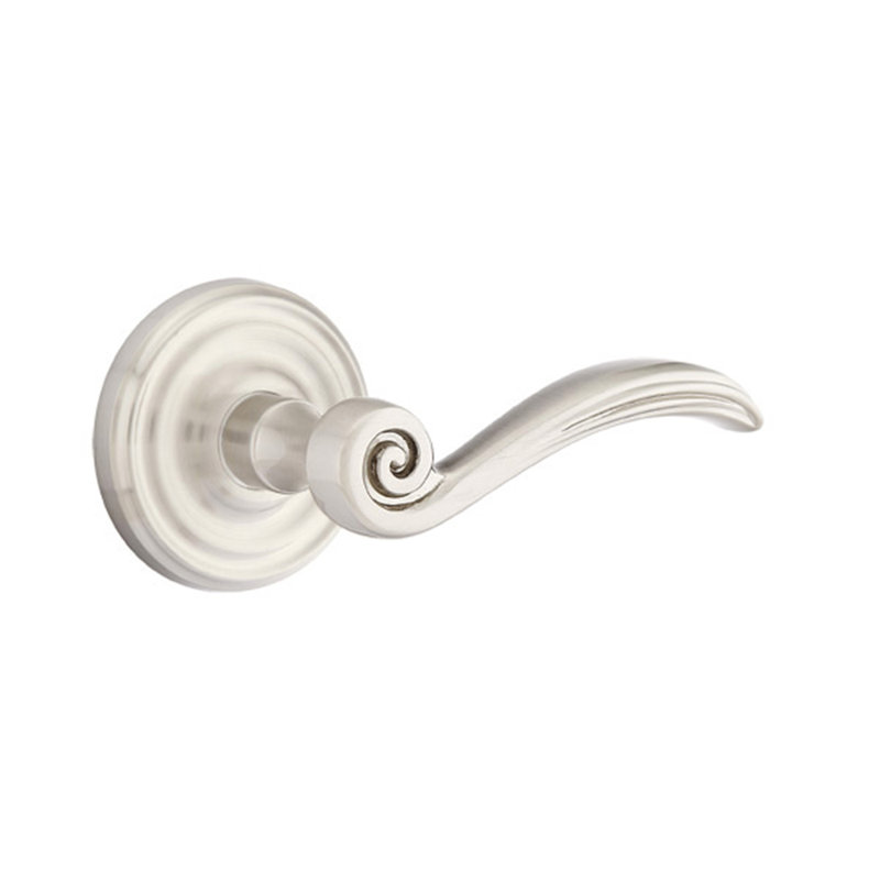 Poignée de porte avec rosette Elan, Gauche, Nickel satiné