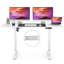 Bureau pour travailler debout réglable en hauteur Kashif de 55 po avec 2 ports USB, 3 prises de courant, 4 roulettes, 2 crochets et un grand tapis de souris-610342578