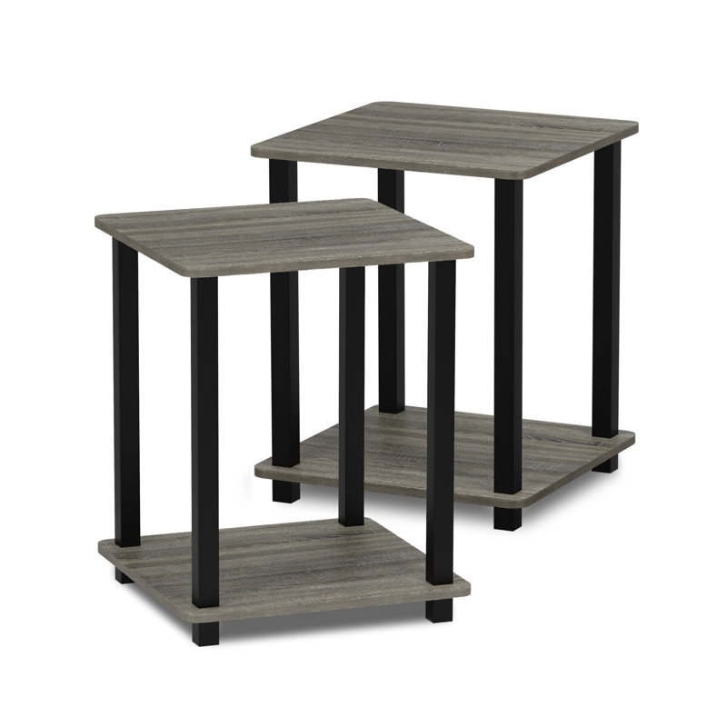Almaraz Side Table Set, French Oak Grey/Black