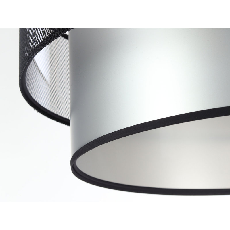 Kawamoto 1 - Light Silver Drum Pendant, Silver