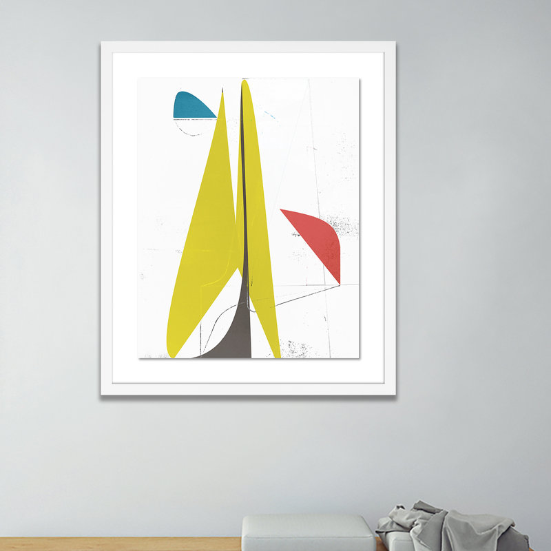 «Mougins» par Bangbouh Studio - Reproduction d'art graphique sur papier encadré, H 24 po x l 20 po x P 1,5 po, Blanc