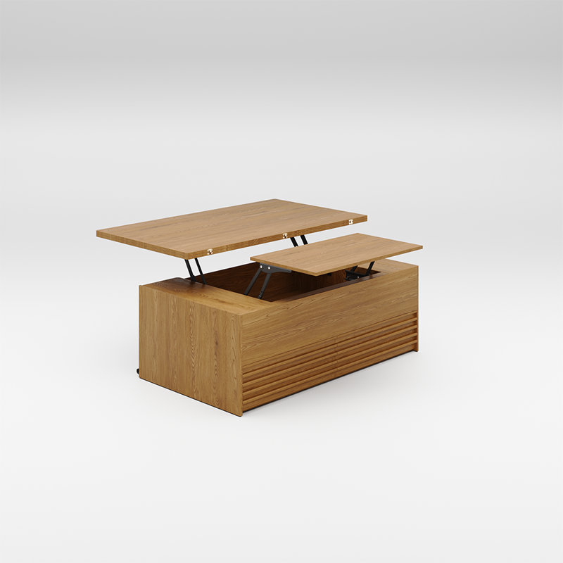48.82'' Lifting Top Rectangular Fluted Coffee Table