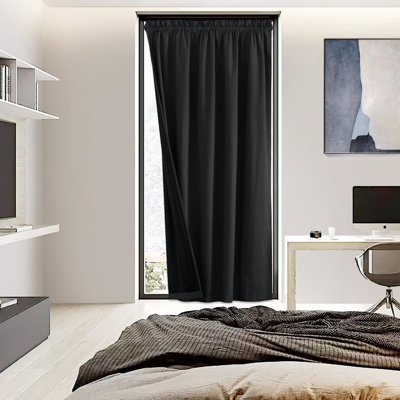 NICETOWN 100% Blackout Portable Curtains with Suction Cups, Lightweight Travel Curtains Easy to Catch & Install Window Treatments Thermal Insulated Blinds for Baby/Bedroom, 6 Panel