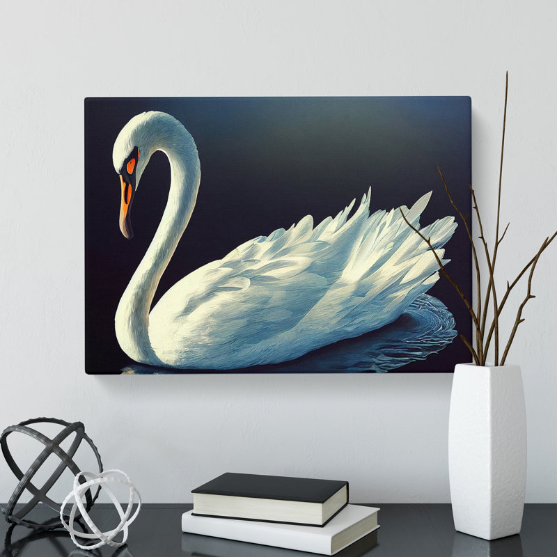 Appealing Swan - Wrapped Canvas, 40cm H x 60cm W x 3cm D