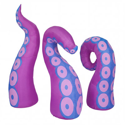 3 Pcs Halloween Inflatables Purple Octopus Tentacle with LEDs