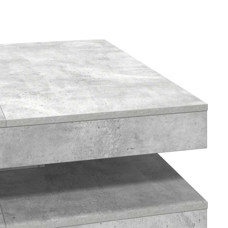 Coffee Table 360-Degree Rotatable 90X90x34.5 Cm, Concrete Grey