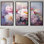 Ensemble de salon art mural pivoines roses et blanches I