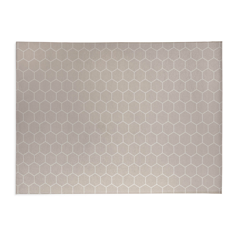 Comb Taupe Kids Play Mat, Rectangle 4' x 6', Taupe