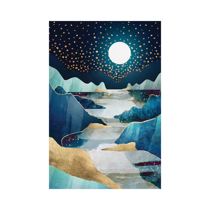 Lune de lune - imprimé, Toile tendue, H 18 po x l 12 po x 1,5 po