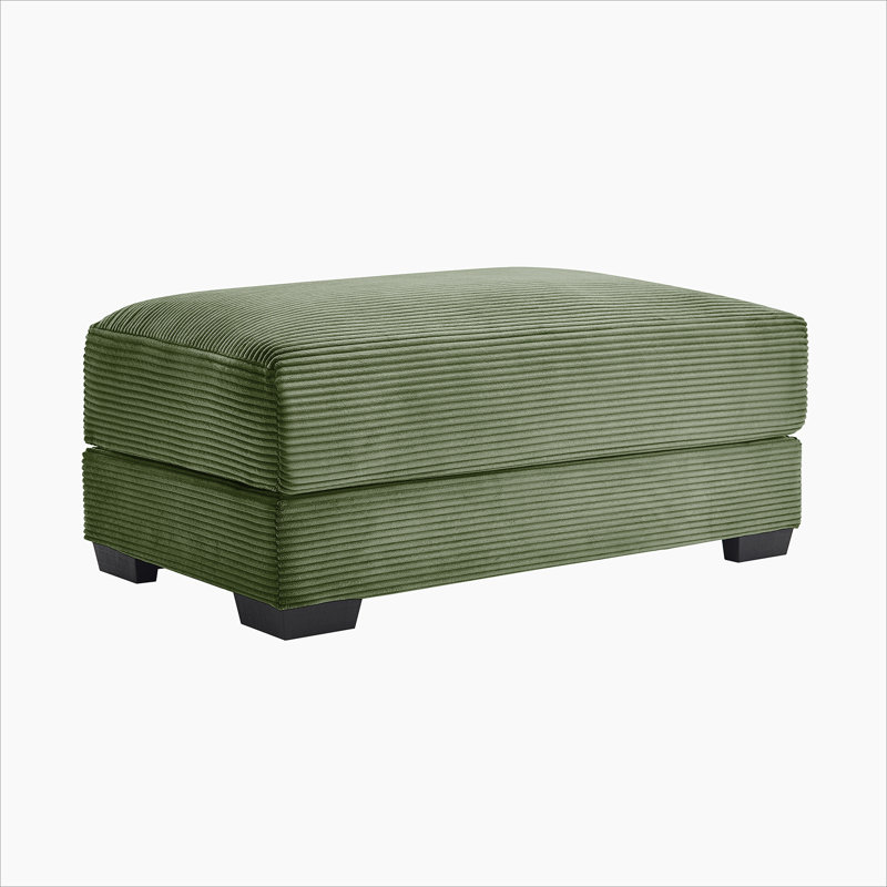 28 repose-pieds en velours côtelé - vert, Vert