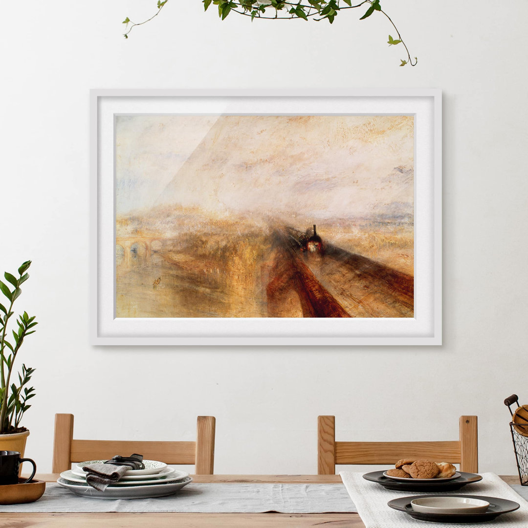 Gerahmtes Poster Regen, Dampf und Geschwindigkeit - Die Great Western Railway von William Turner