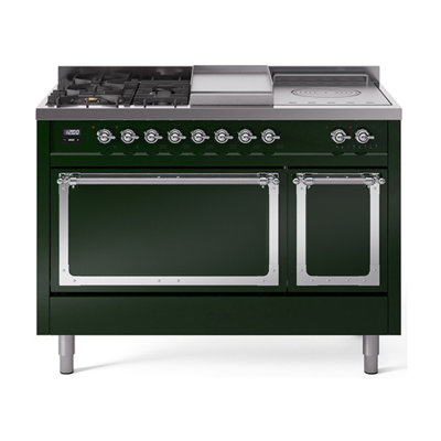 ILVE Nostalgie II Noblesse 48 in Dual Fuel Range, 5 Burner, Griddle, Frenchtop