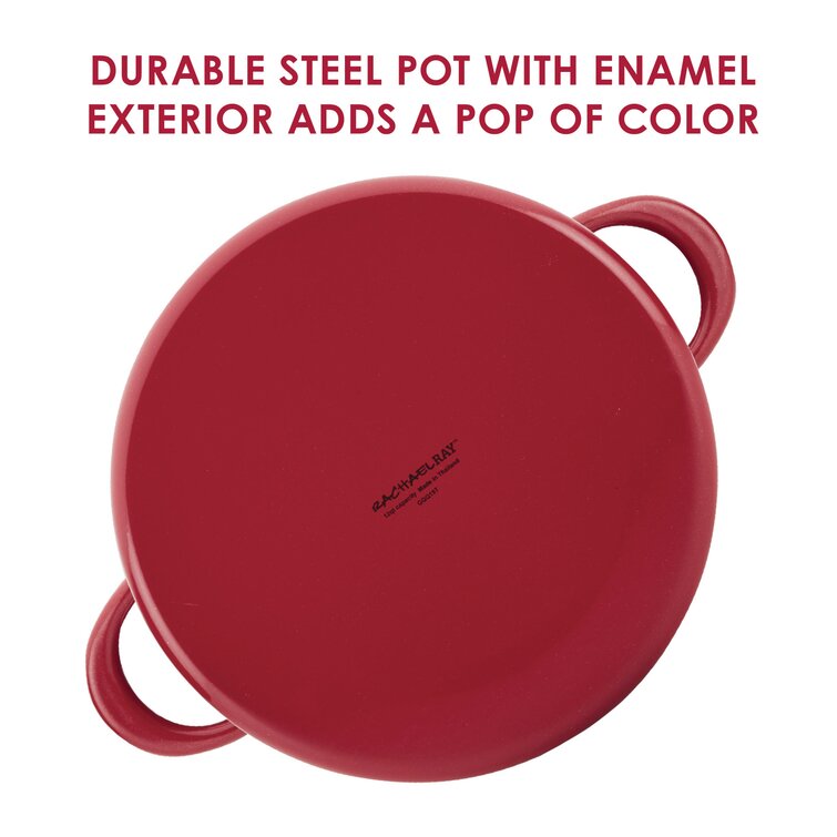 Rachael Ray Enamel on Steel 12-Quart Covered Stock Pot Orange 59025 - Best  Buy