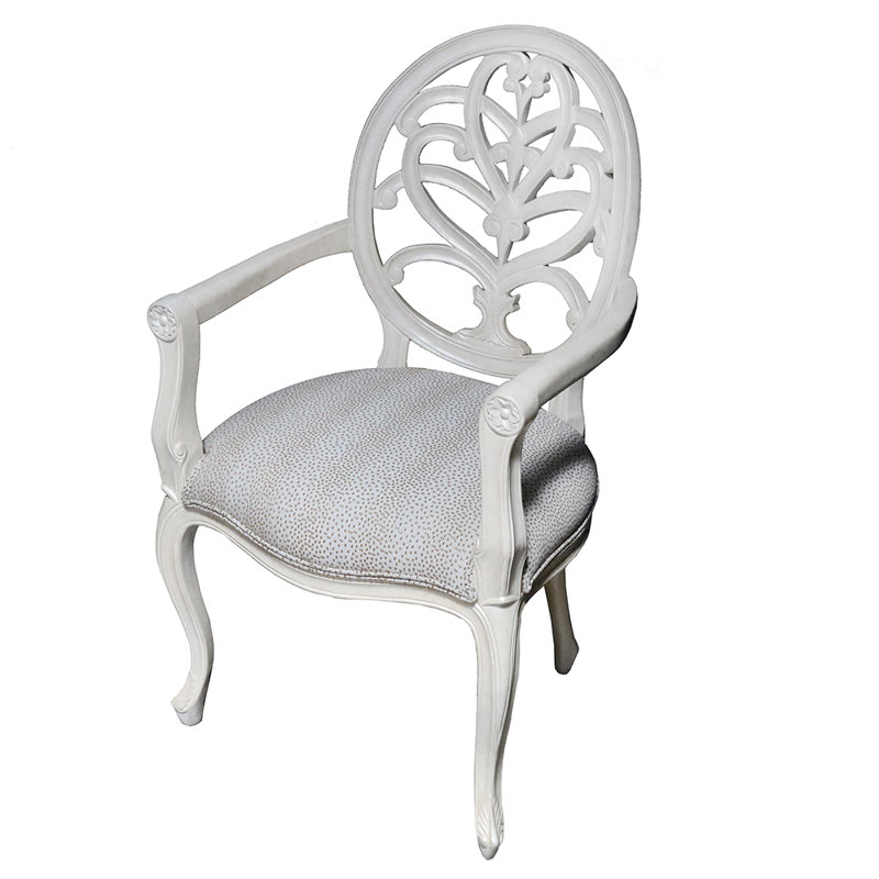 Fauteuil Louis Louis, Velours bois blanc / coton / polyester
