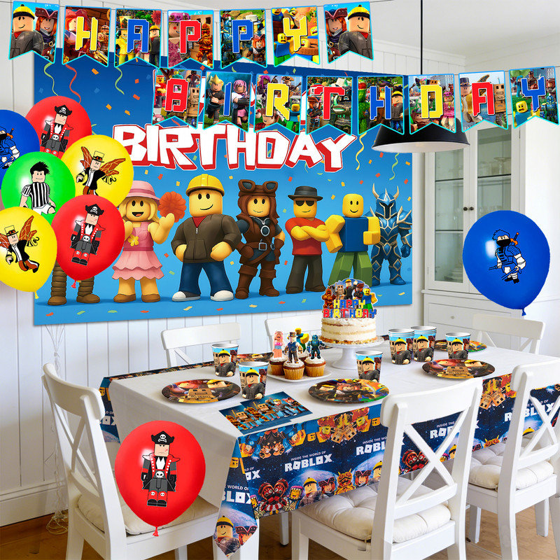 112 pièces, articles de fête Roblox, décorations de fête Roblox