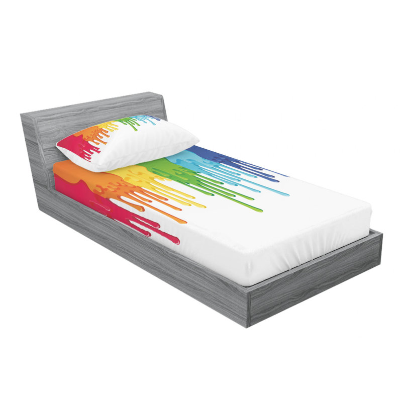 Microfiber Abstract Sheet Set, Twin XL Sheet Set with Fitted Sheet