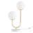 Metal 2-Light Globe Table Lamp