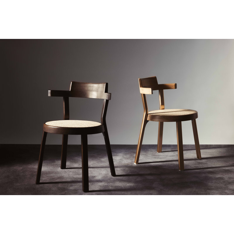 Pagoda Solid Wood Arm Chair, Natural Oak