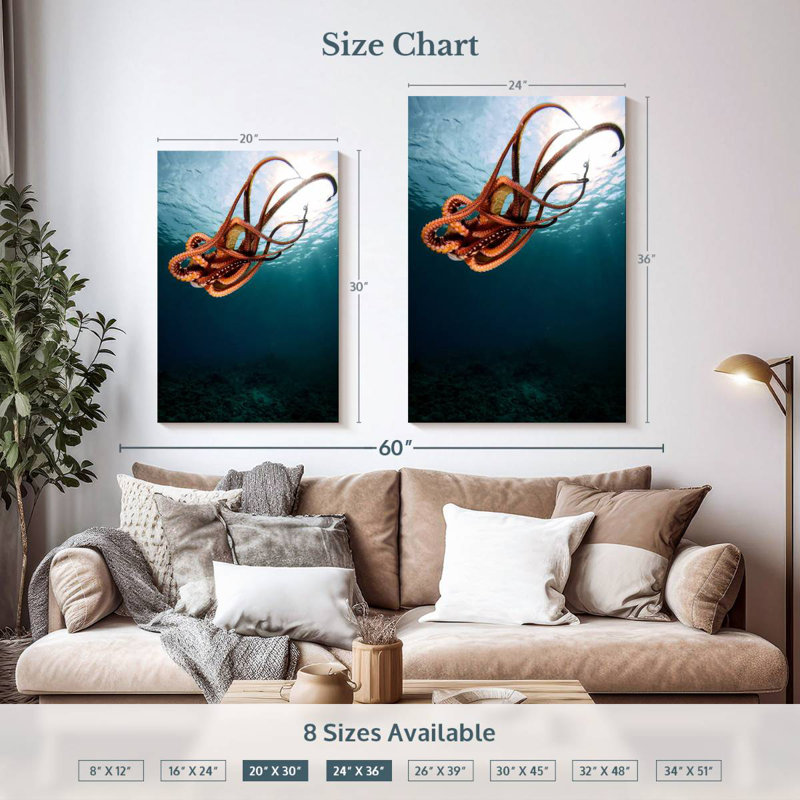 Brampt Diving Octopus, 36" H x 24" W