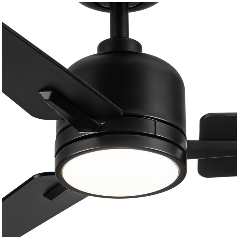 48" Black Lowe Profile Ceiling Fan With Light