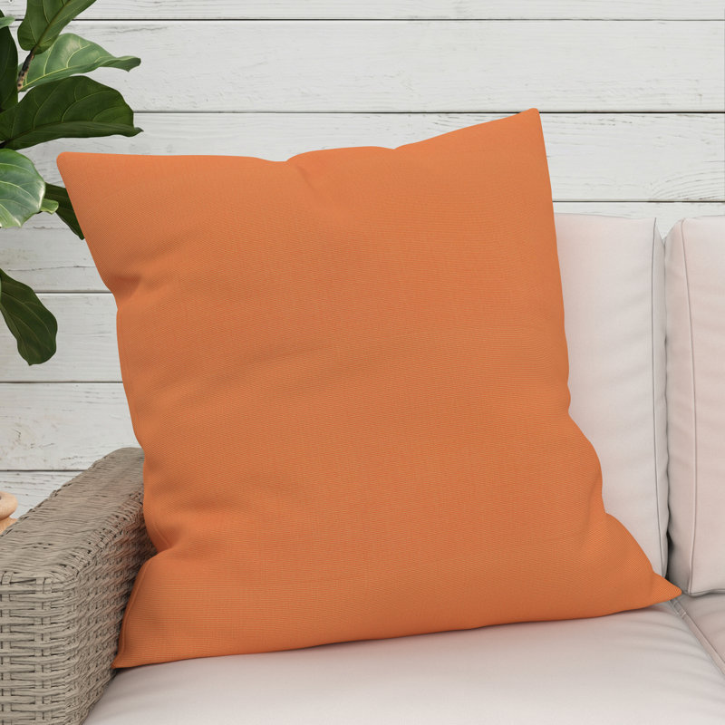 Coussin décoratif intérieur / extérieur Gabi, Carré 24 po, Toile Sunbrella® tangerine