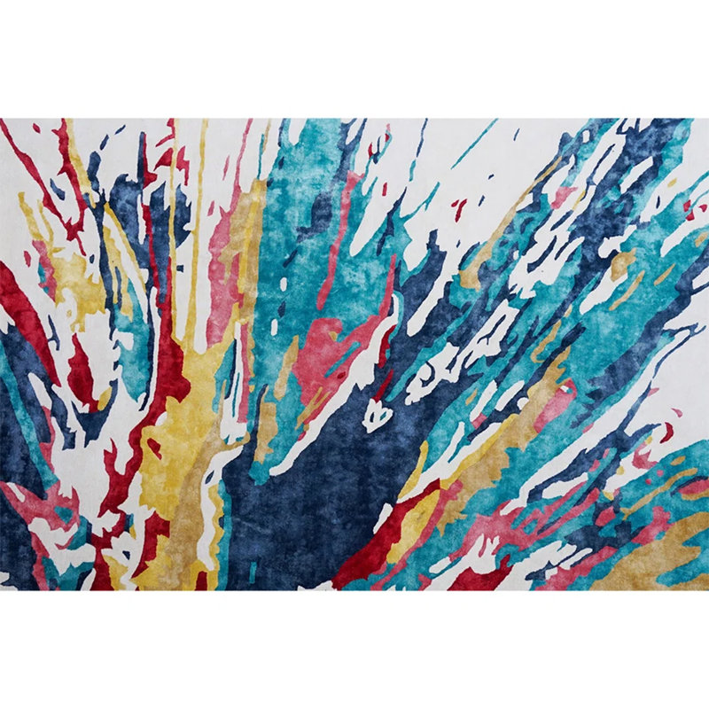 Area Rug in Blue/Red/Yellow/Ivory, Rectangle 5' x 8'