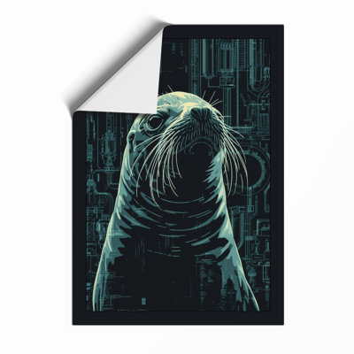 Seal in Circuits Modern - Framed Print
