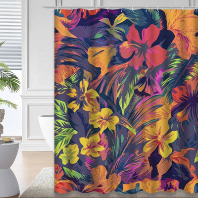 Tissu botanique avec 12 crochets, Hibiscus Aloha