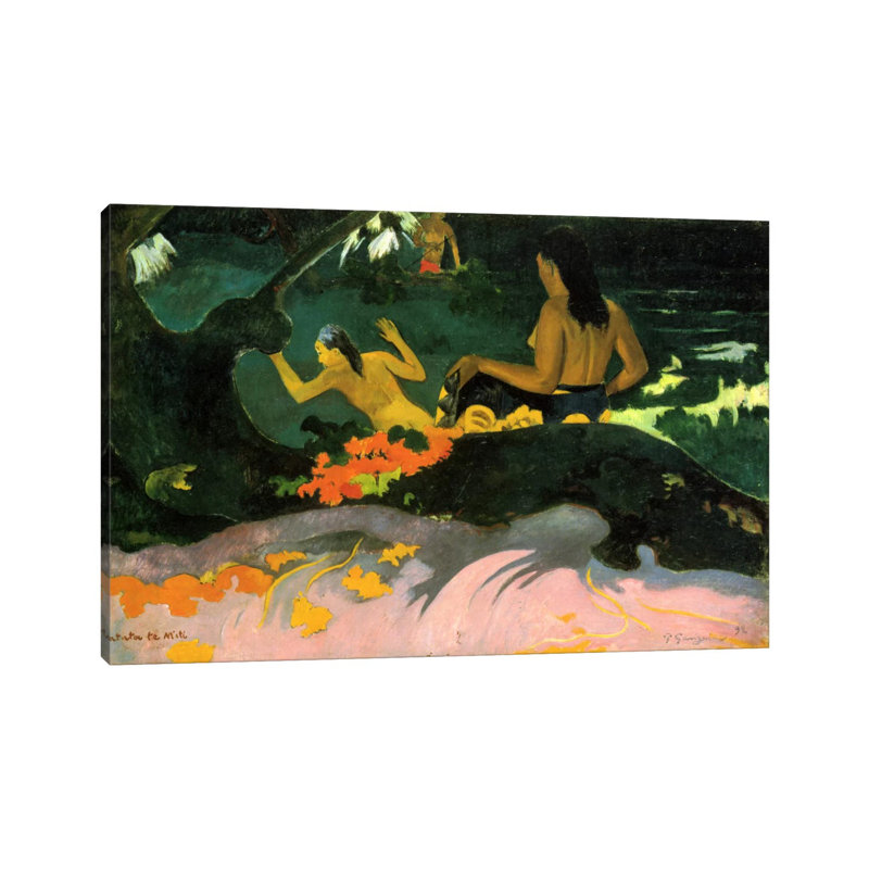 Fatata Te Miti (By The Sea) 1892 - Wrapped Canvas Painting, 20.32cm H x 30.48cm W x 1.905cm D