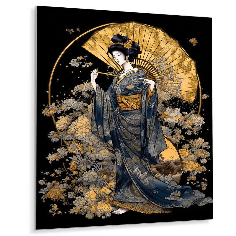 Femme japonaise élégante VI, H 20 po x l 12 po