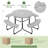 Outdoor Picnic Table Portable Picnic Table Bench w/ 4 Benches & Umbrella Hole Grey-28049682