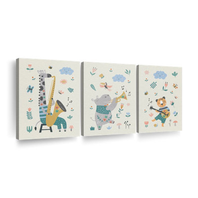 " Musical Trio Animals " 3 - Pieces