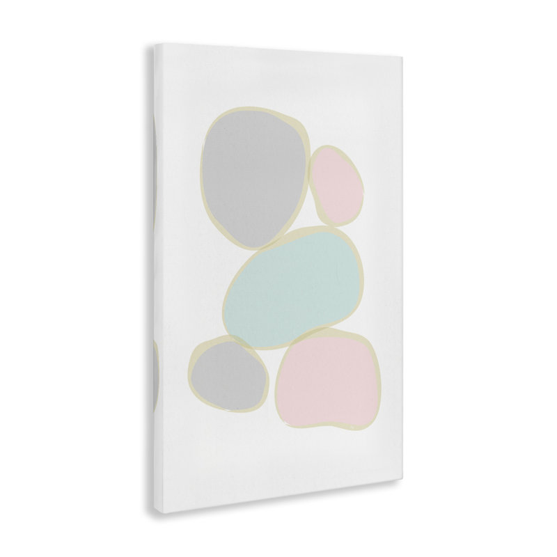 Minimal Pastel Pebbles, toile par Martina Pavlova, H 36 po x l 24 po x P 1,5 po