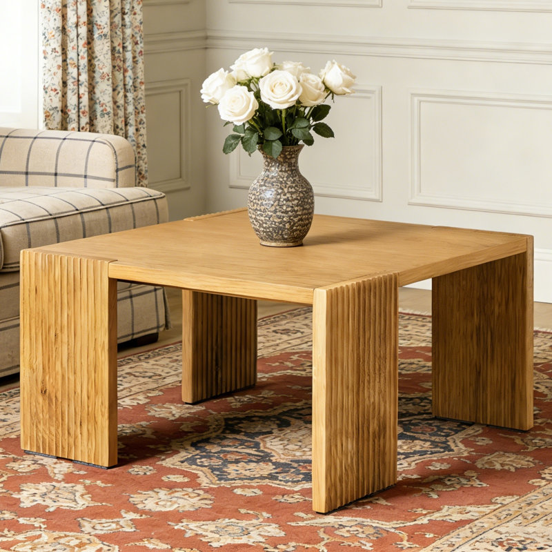 Solid Wood Four Leg  Coffee Table Square Wooden Table