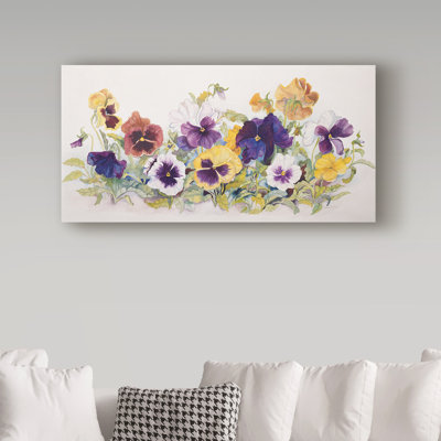 Deetra «Pansies faces», reproduction de peinture acrylique sur toile tendue