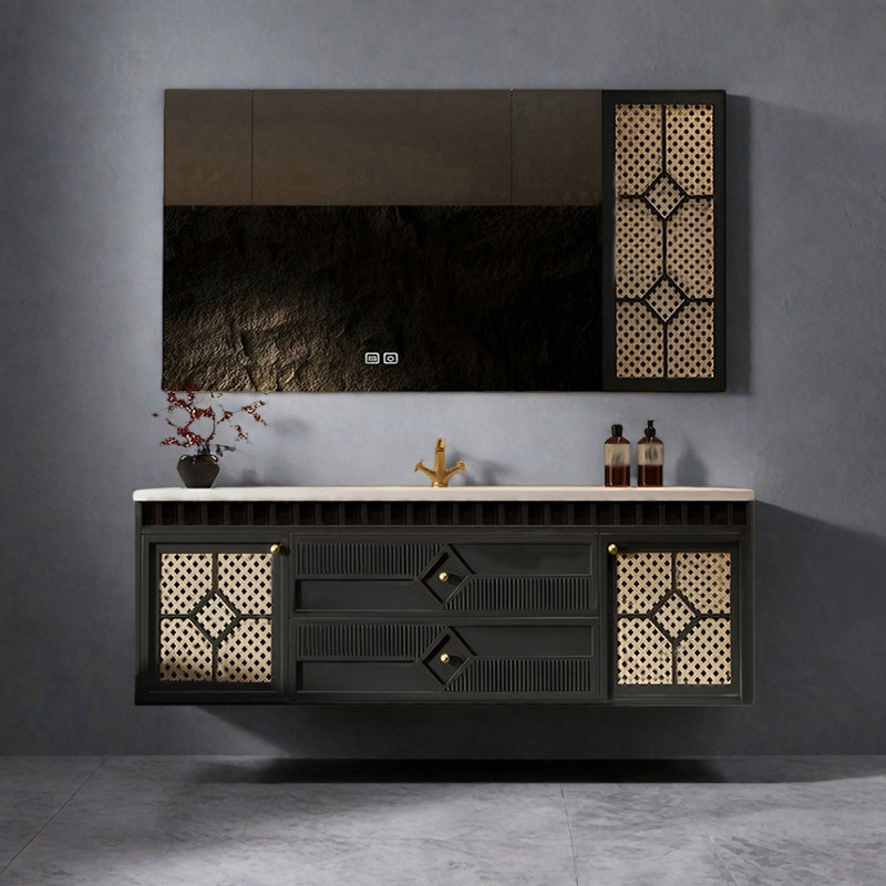 Armoire de salle de bain style français, H 21,65 po x l 51,18 po x P 21,65 po
