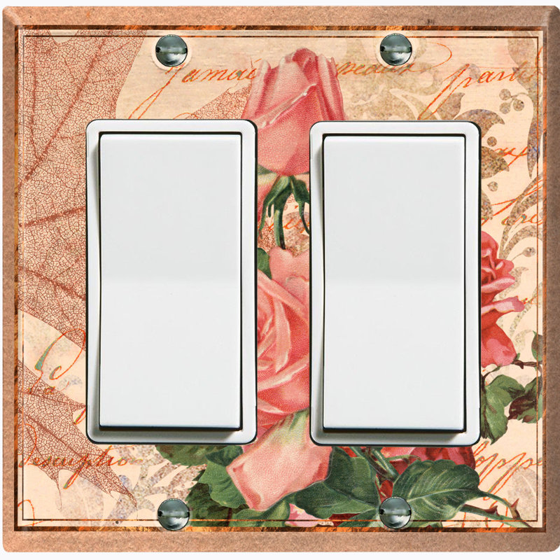 Patterned 2 - Gang Toggle Light Switch Standard Wall Plate