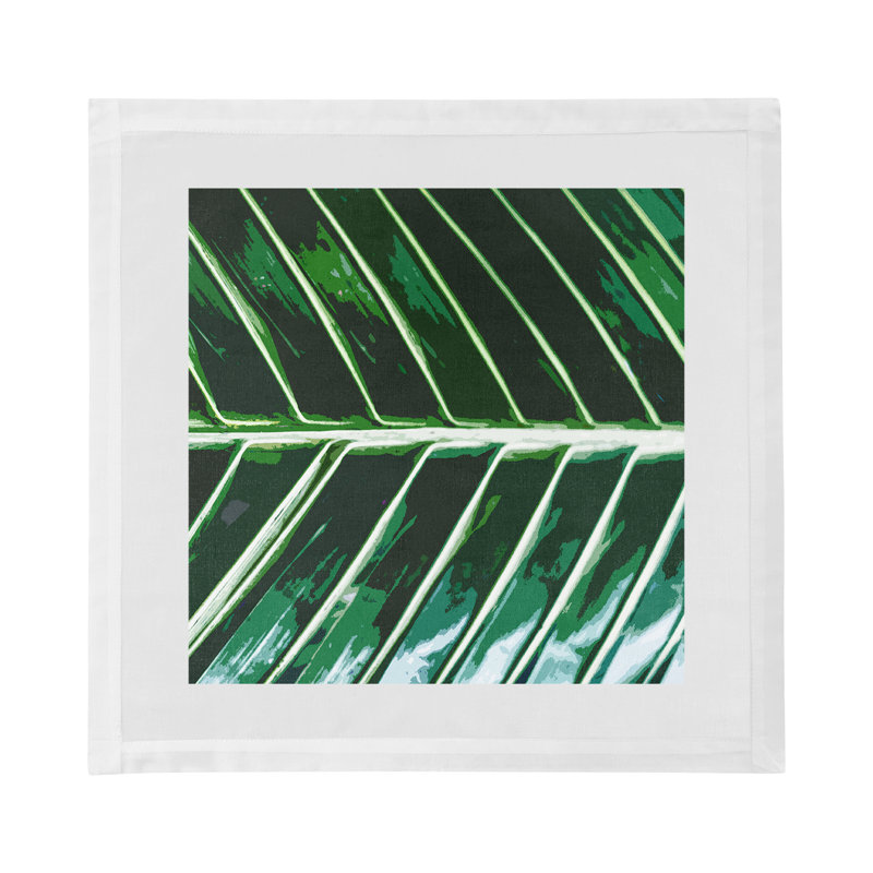 Tropical Leaf Cotton Sateen Dinner Napkins, Green