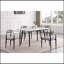 Ensemble de chaises rembourrées en tissu gris 2 pièces Modern Contemporary