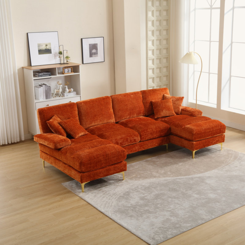Canapé en chenille 114,19 po Pariksit, Orange