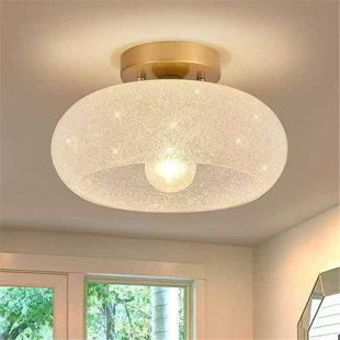 Plafonnier rond en verre transparent