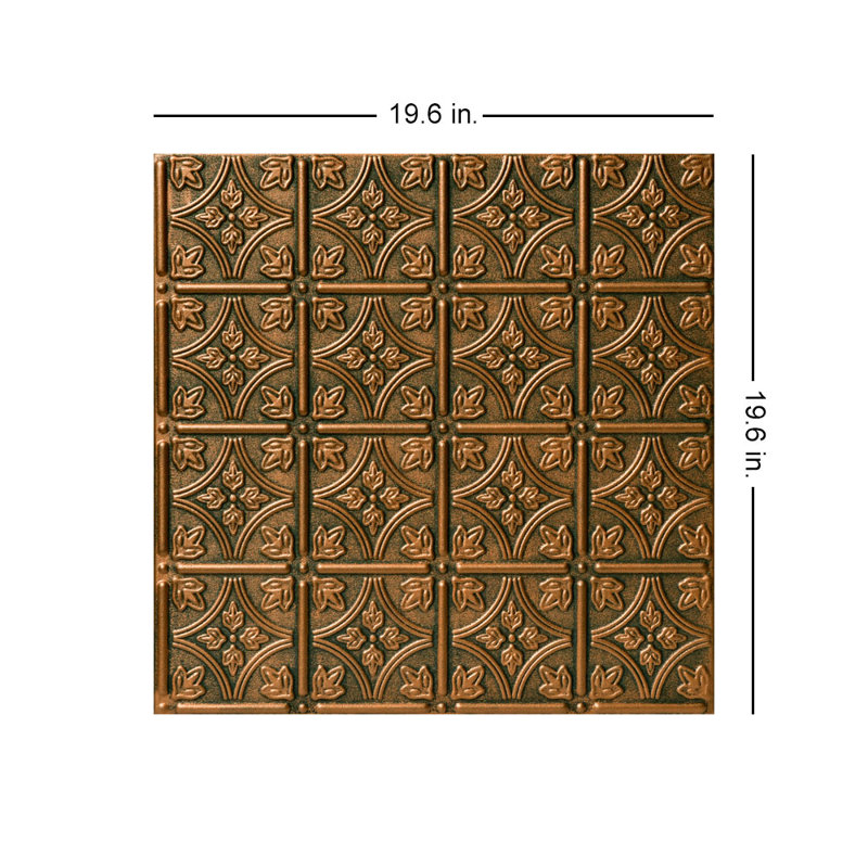Emma's Flowers Rusted Steel Glue-Up Polystyrene Ceiling Tile