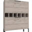 Bar Rowan, six porte-bouteilles encastrés, armoire double porte