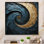 Gold Teal Minimalisme - Spirales abstraites