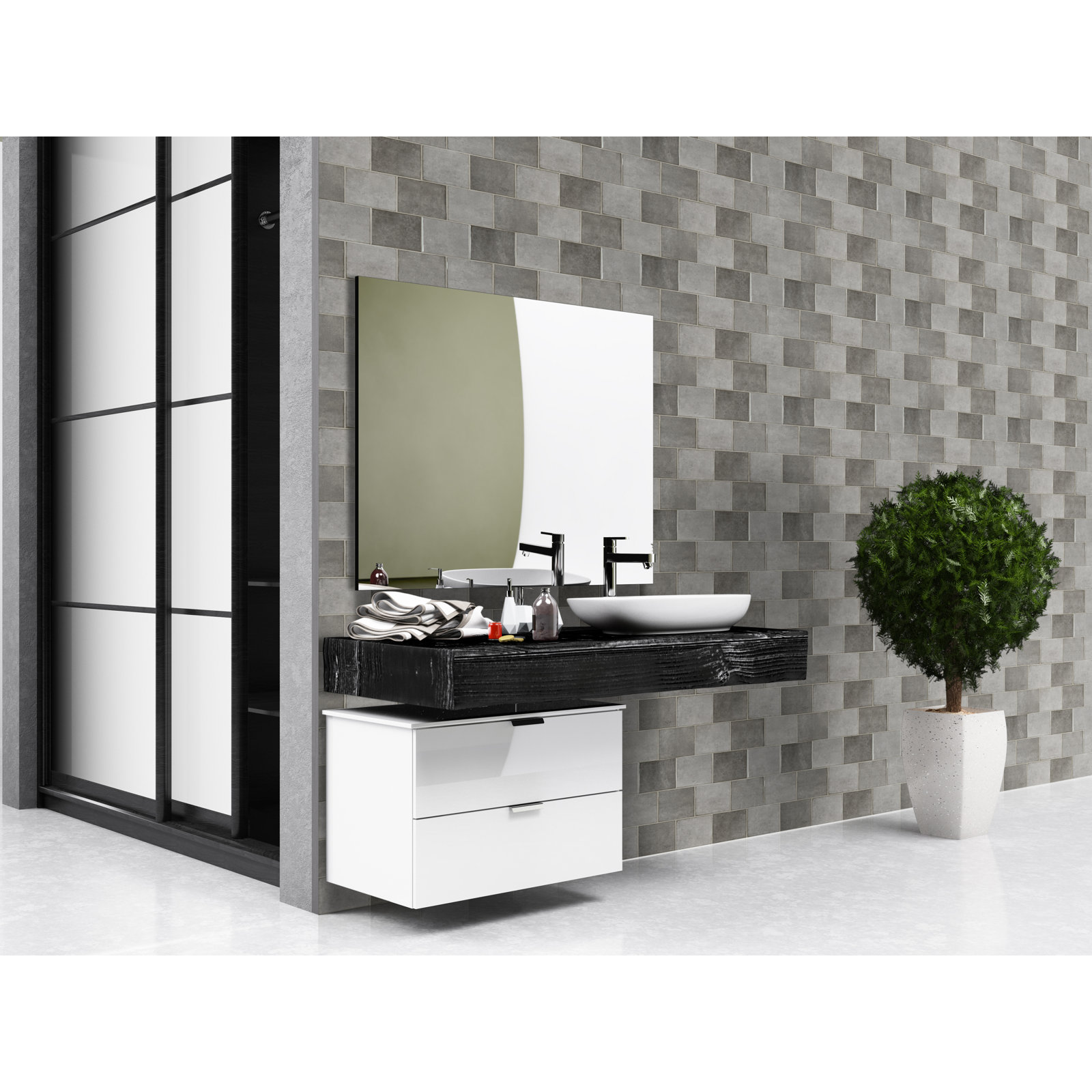 Renzo Ceramic Wall Tile, Storm