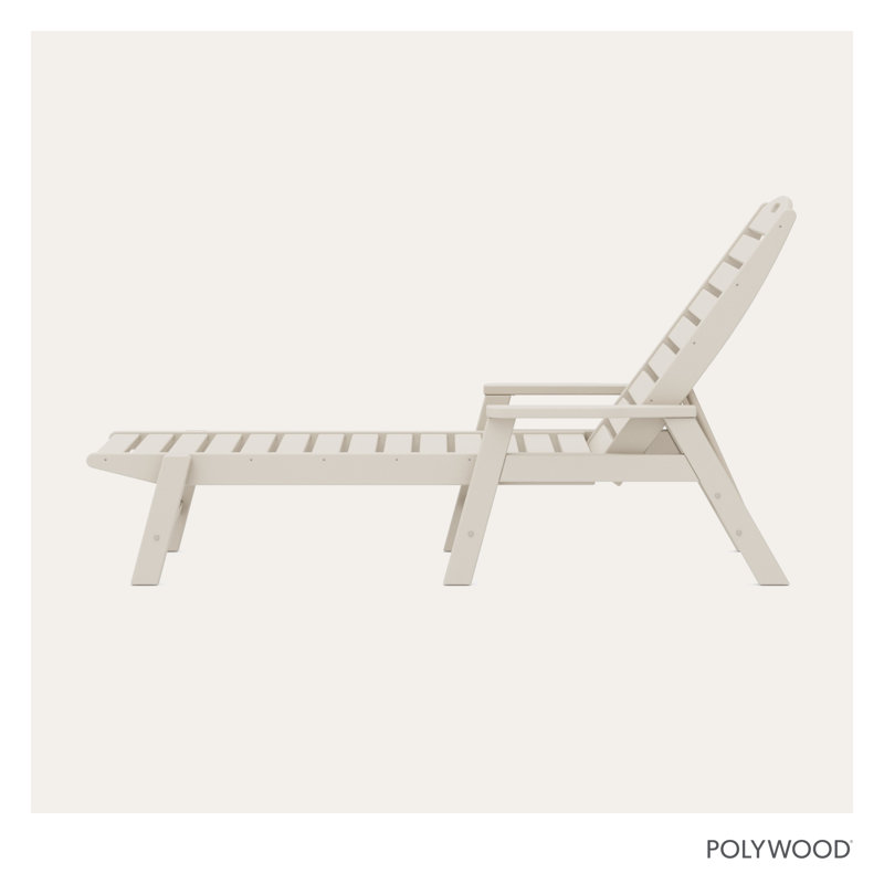 POLYWOOD Nautical Chaise with Arms, Sand