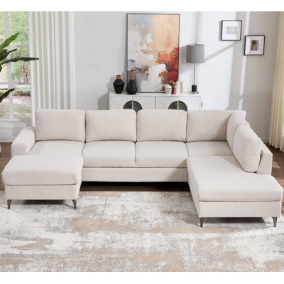 5 Seater Corner Sofa Bed, L-Shaped Sectional with Pull-Out Sleeper, Reversible Chaise
