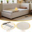 Beige Corduroy Upholstered Daybed with Secure Side Rails-20750831